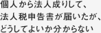 個人から法人成りして、法人税申告書が届いたが、どうしてよいか分からない